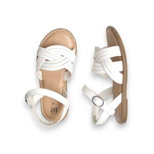Baby GAP Toddler Girl White Cross-Strap Sandals Size 10